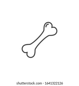 Dog Bone line icon, Vector isolated black outline illustration.