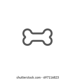 Dog Bone Line Icon, Vector On White Background