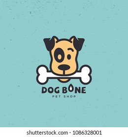 Dog bone logo design template. Vector illustration.