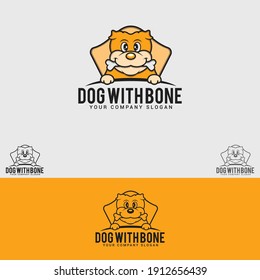 Plantilla vectorial de diseño de logotipo de hueso
