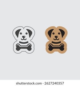 Dog Bone Logo in Ribbon Style for Premium Treat Brands