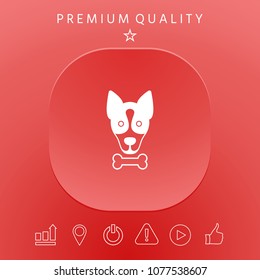 Dog with bone- logo, symbol, protect sign, icon. Meals for pet