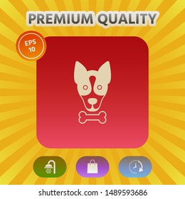 Dog with bone- logo, symbol, protect sign, icon. Meals for pet