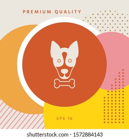 Dog with bone- logo, symbol, protect sign, icon. Meals for pet