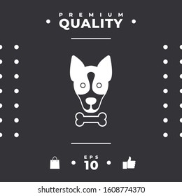 Dog with bone- logo, symbol, protect sign, icon. Meals for pet