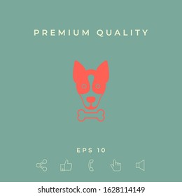 Dog with bone- logo, symbol, protect sign, icon. Meals for pet