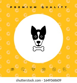 Dog with bone- logo, symbol, protect sign, icon. Meals for pet
