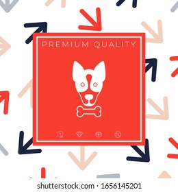 Dog with bone- logo, symbol, protect sign, icon. Meals for pet