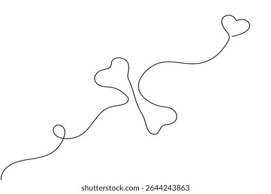 Dog bone one line drawing minimalist vector illustration