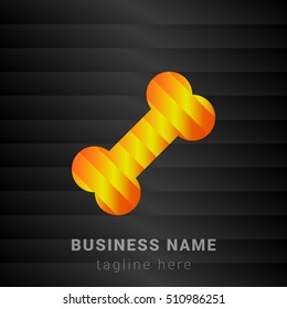 Dog Bone Orange, Yellow and Black silk fashion premium icon / Logo