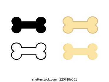 Dog Bone Outline Icon. Vector Illustration