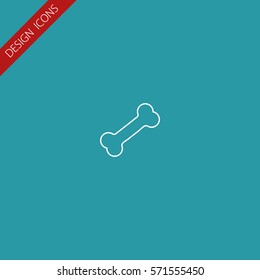 Dog Bone, Outline Vector Icon.