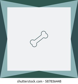Dog Bone, Outline Vector Icon.