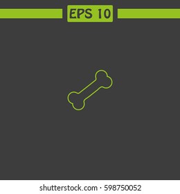 Dog Bone, Outline Vector Icon.