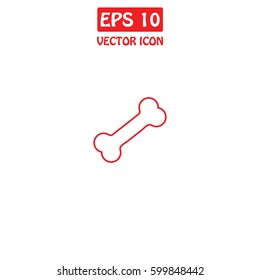 Dog Bone, Outline Vector Icon.