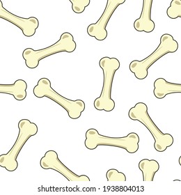 
Dog Bone Pattern, Seamless White Background, Vector Illustration.