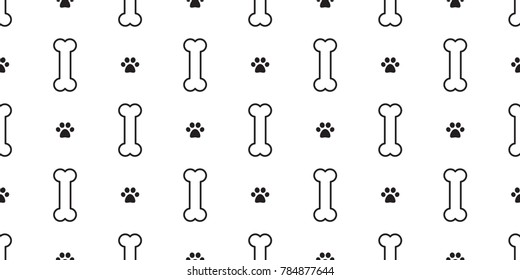 Dog Bone dog paw bulldog Seamless pattern puppy vector background wallpaper white