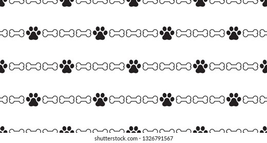 Dog bone Paw seamless pattern vector footprint isolated french bulldog cartoon scarf repeat wallpaper tile background illustration doodle