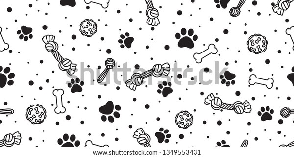 Dog bone paw seamless pattern vector footprint\
pet toy french bulldog scarf isolated cartoon repeat wallpaper\
illustration tile\
background