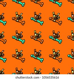 Dog bone present seamless pattern. Original design for print or digital media.