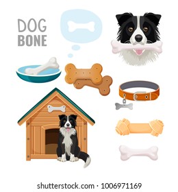 Dog bone promotional poster of zoo market goods