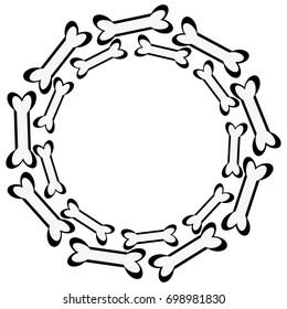 Dog bone in ring on white background. Vector illustration.