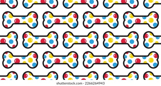 dog bone seamless pattern candy colorful polka dot vector footprint paw puppy food pet toy breed cartoon doodle gift wrapping paper repeat wallpaper tile background illustration isolated design