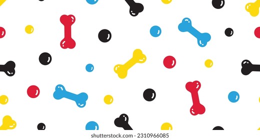 dog bone seamless pattern candy rgb cmyk polka dot pet paw cat french bulldog vector cartoon doodle gift wrapping paper repeat wallpaper tile background scarf isolated illustration design