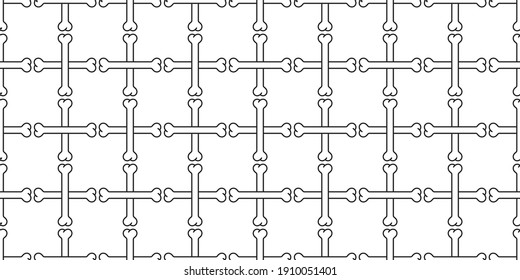 dog bone seamless pattern checked french bulldog puppy vector pet cartoon skeleton halloween repeat wallpaper tile background scarf isolated doodle illustration design