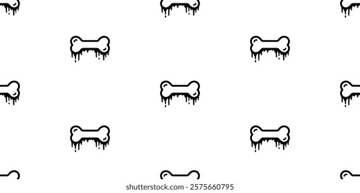 Dog bone seamless pattern color Sagging doodle cartoon