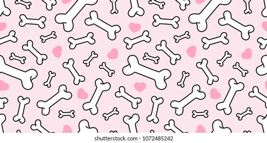 dog bone seamless pattern heart vector french bulldog pug isolated valentine background  isolated wallpaper pink