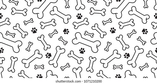 dog bone seamless pattern paw vector french bulldog pug isolated halloween background wallpaper