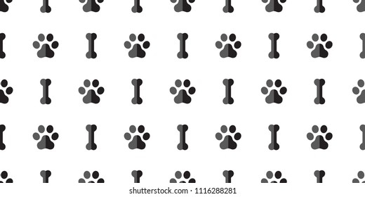 dog bone seamless pattern dog paw vector footprint tile repeat background scarf wallpaper isolated