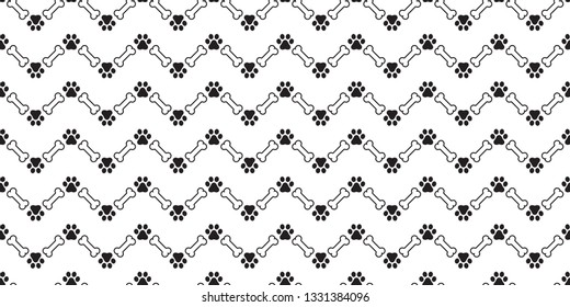 Dog bone seamless pattern paw vector footprint Halloween scarf isolated french bulldog cartoon repeat wallpaper zigzag illustration tile background