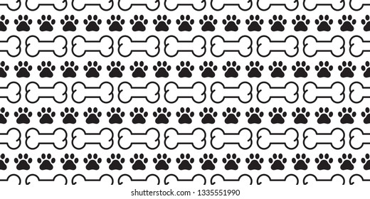 Dog bone seamless pattern paw vector footprint Halloween scarf isolated french bulldog cartoon repeat wallpaper illustration tile background