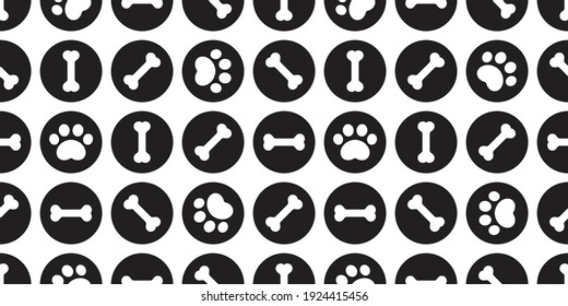 dog bone seamless pattern paw footprint polka dot french bulldog puppy vector pet cartoon repeat wallpaper tile background scarf isolated doodle illustration design