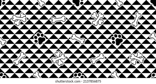 dog bone seamless pattern paw footprint triangle cat checked french bulldog vector puppy kitten pet breed halloween cartoon doodle isolated repeat wallpaper tile background illustration design clip ar
