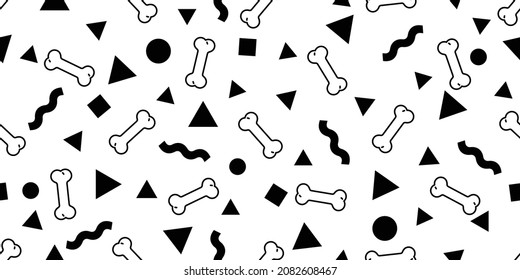 dog bone seamless pattern polka dot triangle paw footprint geometric abstract french bulldog puppy vector pet cartoon halloween repeat wallpaper tile background gift wrapping paper scarf isolated dood