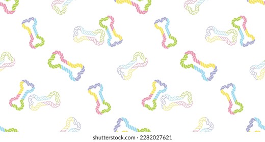 dog bone seamless pattern rope pastel color paw footprint french bulldog vector puppy food pet toy breed cartoon doodle repeat wallpaper tile background illustration design isolated