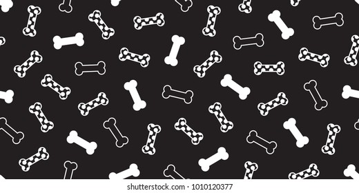 dog bone seamless pattern vector puppy isolated wallpaper doodle background black