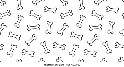 Dog Bone Seamless Pattern Vector French Bulldog Pug Isolated Repeat Background Wallpaper