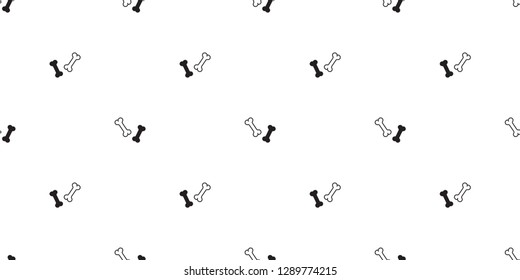 dog bone seamless pattern vector french bulldog puppy paw isolated repeat wallpaper tile background white black