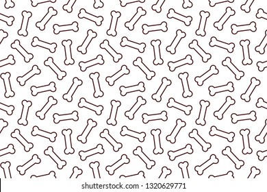 Dog bone seamless pattern vector isolated tile background wallpaper repeat doodle white Illustration