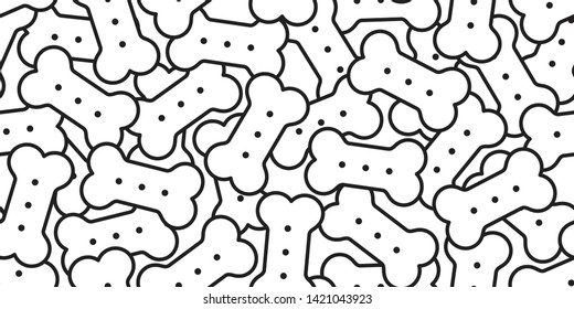 Dog bone seamless pattern vector french bulldog pet food cracker halloween cartoon scarf isolated repeat wallpaper tile background illustration doodle design