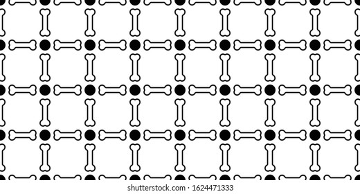 Dog bone seamless pattern vector french bulldog pet polka dot halloween cartoon scarf isolated repeat wallpaper tile background illustration doodle design