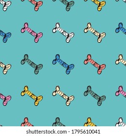 Dog Bone Seamless Pattern. Vector illustration. Great for birthday, party, gift wrapping, wallpaper, textile and scrapbook 