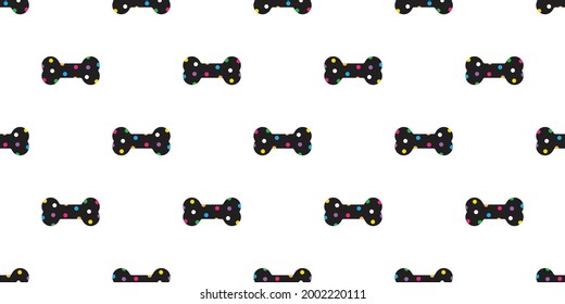 dog bone seamless pattern vector footprint polka dot paw french bulldog pet puppy cartoon skeleton tile background doodle scarf isolated repeat wallpaper illustration design