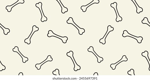 Dog bone seamless pattern vector illustration. Animal, pet, halloween, wallpaper, white, background