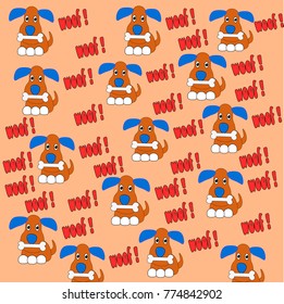 dog and bone seamless pattern. vector cartoon illustration 