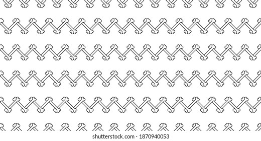 dog bone seamless pattern zigzag footprint french bulldog puppy vector pet cartoon skeleton halloween ghost tile background repeat wallpaper scarf isolated doodle illustration design